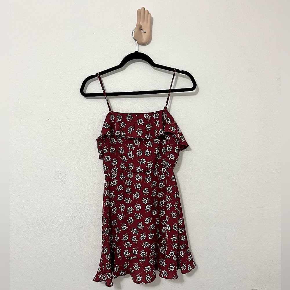 Boho floral red dress with white flowers 🥀
